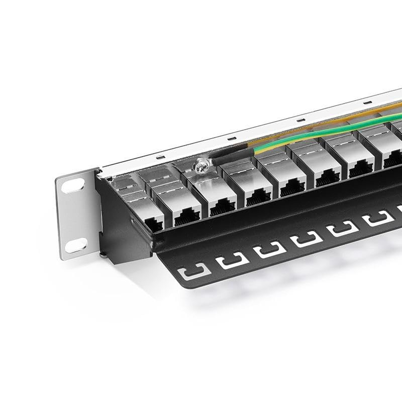Cat6A 24-Port UTP Patch Panel with Loaded Modular Network Patch Panel