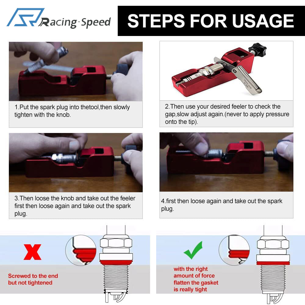 Universal Matte Engine Spark Plug Gap Tool Gapping Gapper - 10mm 12mm 14mm 16mm