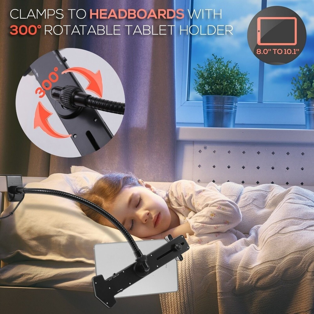 Pyle Universal Holder Adjustable Stand Securely 300° Rotatable 8.0"-10.1" Tablet
