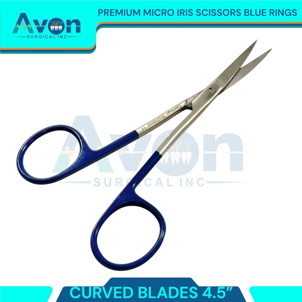 4.5" Iris Scissors with Sharp Curved Blades Precise Dissections Premium Grade
