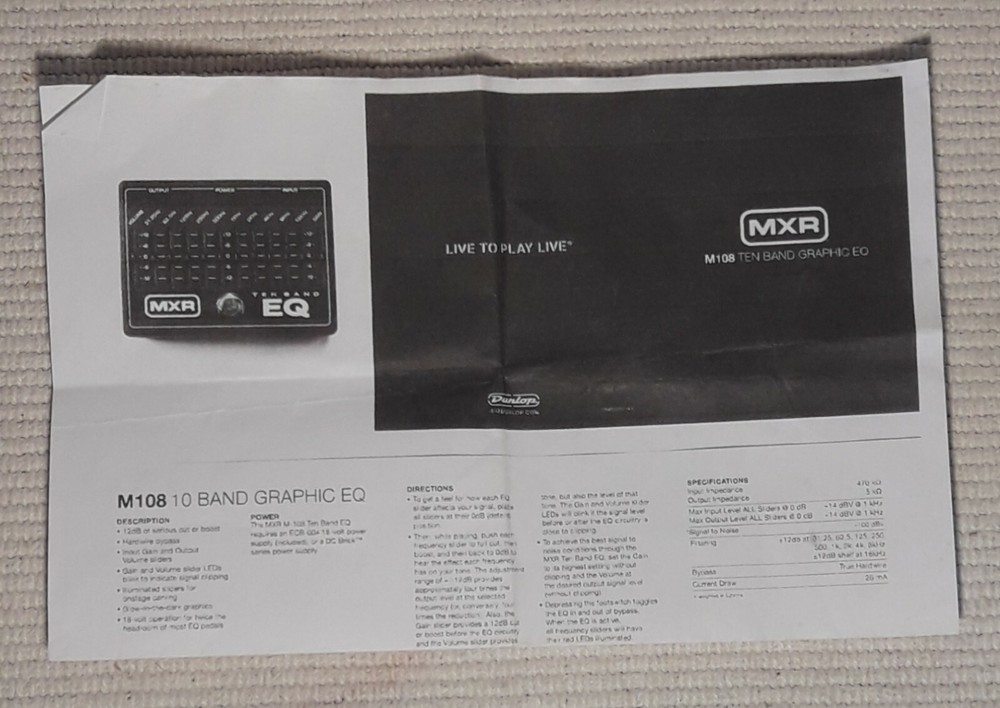 MXR 10 band graphic equalizer model 108
