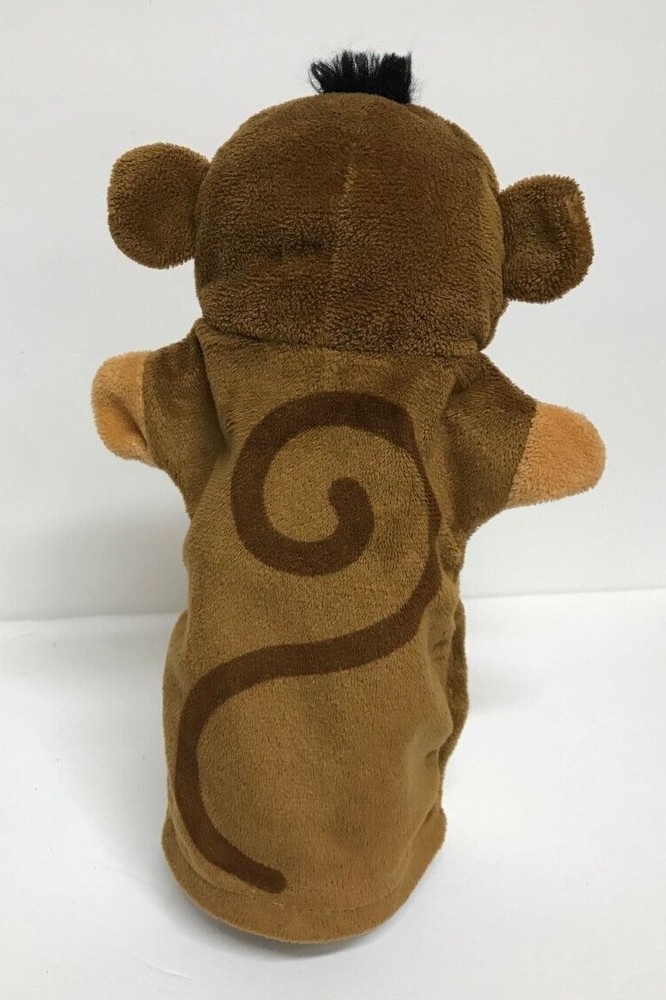 UNBRANDED MONKEY HAND PUPPET Brown Tan 9" Plush Stuffed