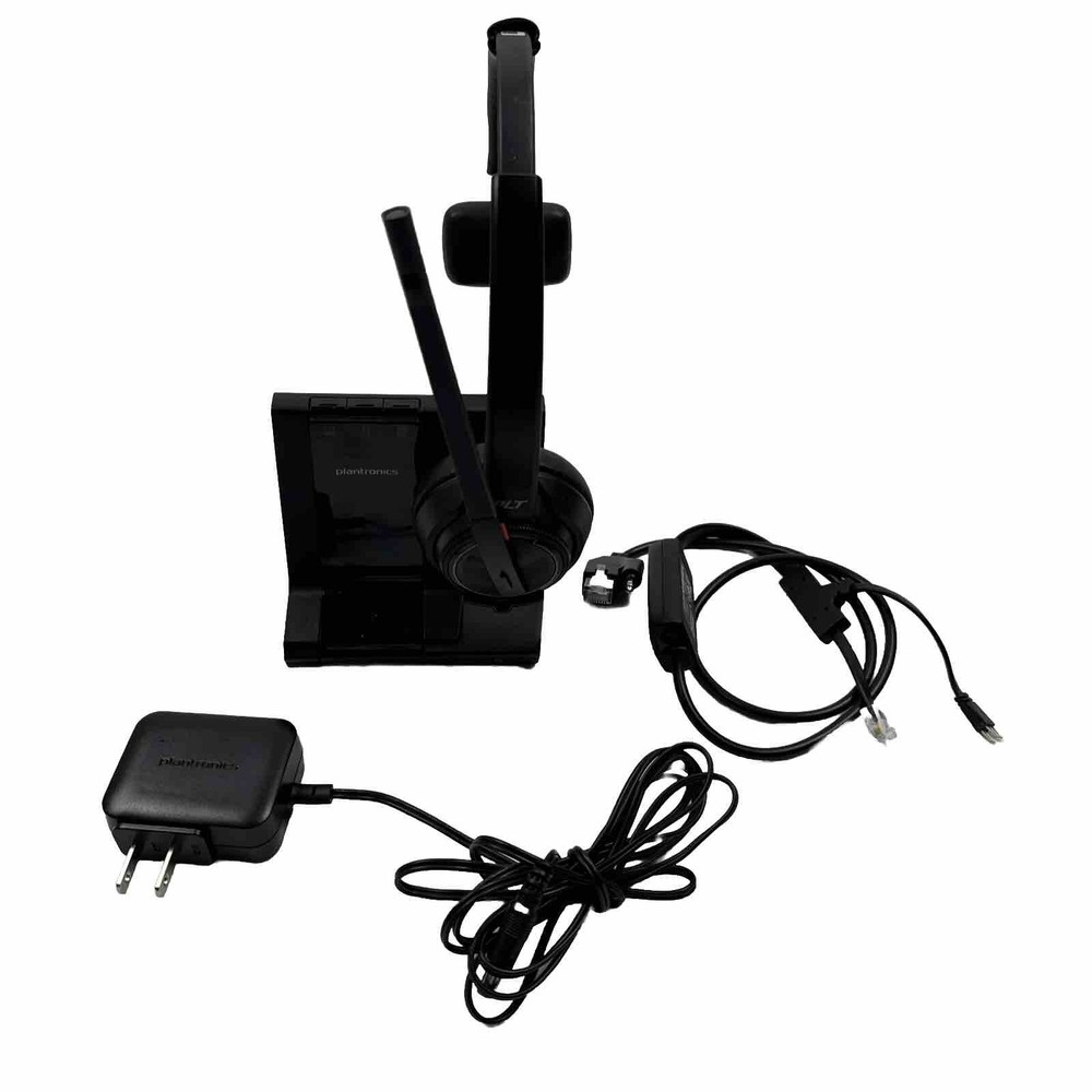 Plantronics Headset DECT w/ Wireless Base W8200B, Power Adapter & Cable