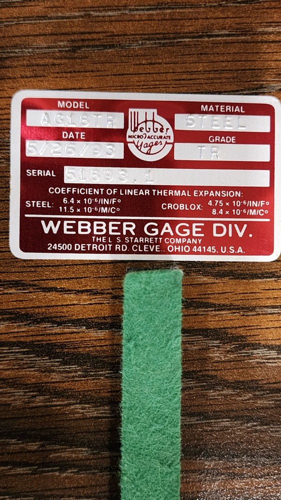 Starrett Weber Angle Block Set Model AG18TR