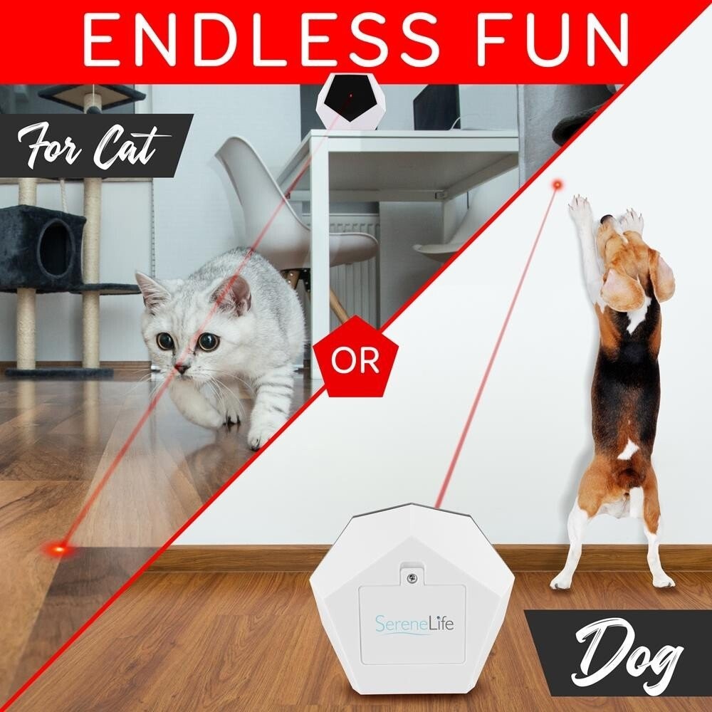 SereneLife Automatic Cat Cube Toy-Electronic Rotating & Moving Teaser Machine
