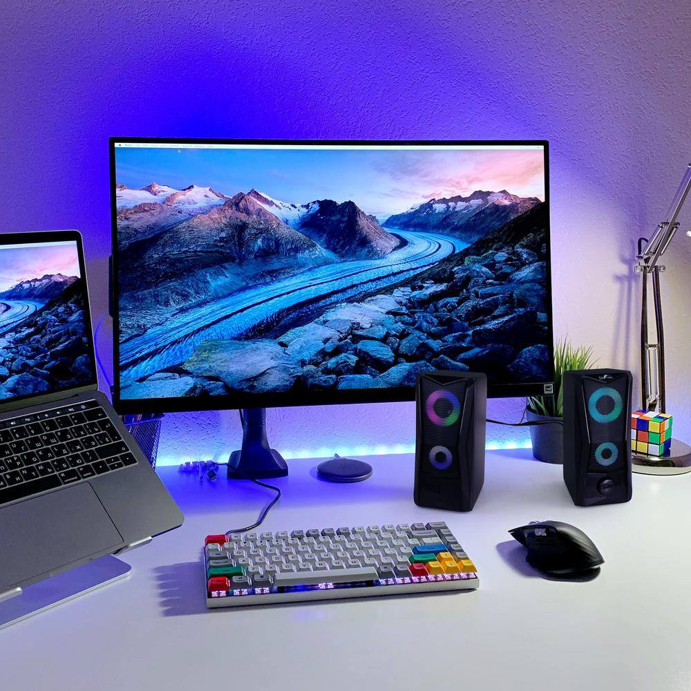 Computer Gaming Speakers with Color LED RGB Lights