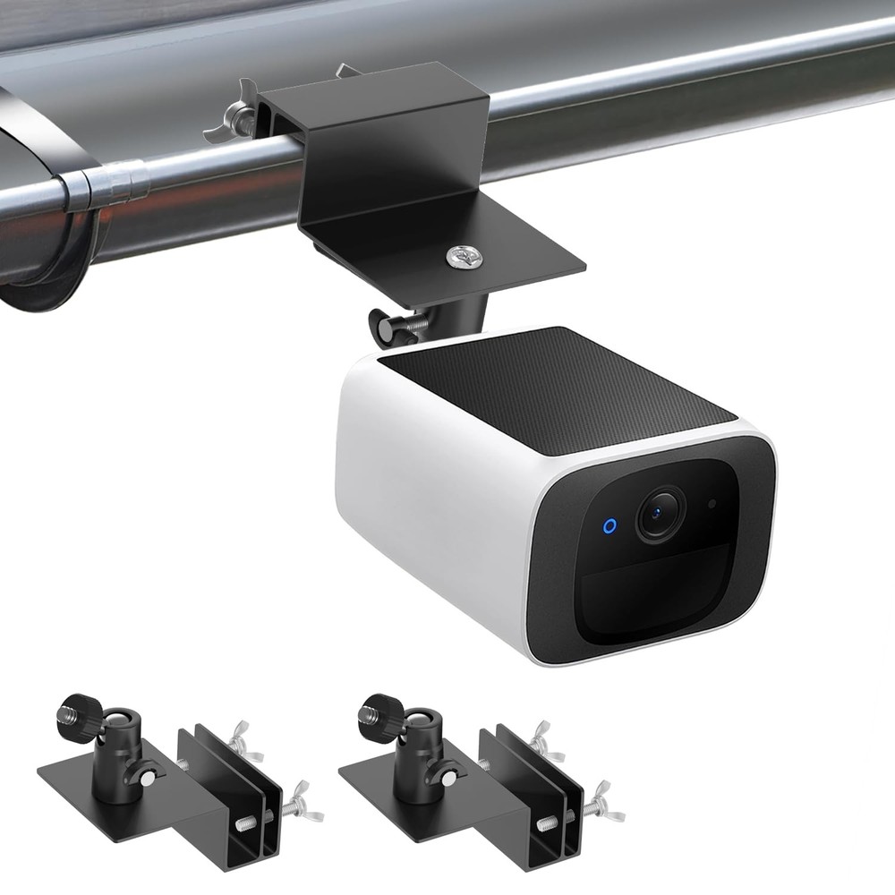 2Pack Gutter Mount Compatible with eufy Security SoloCam S220/C210, Black