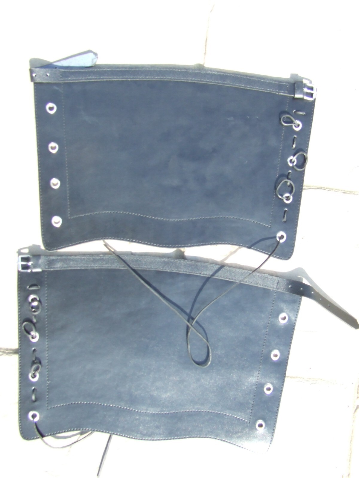 Reproduction Victorian Black leather gaiters LARGE British Army Zulu war