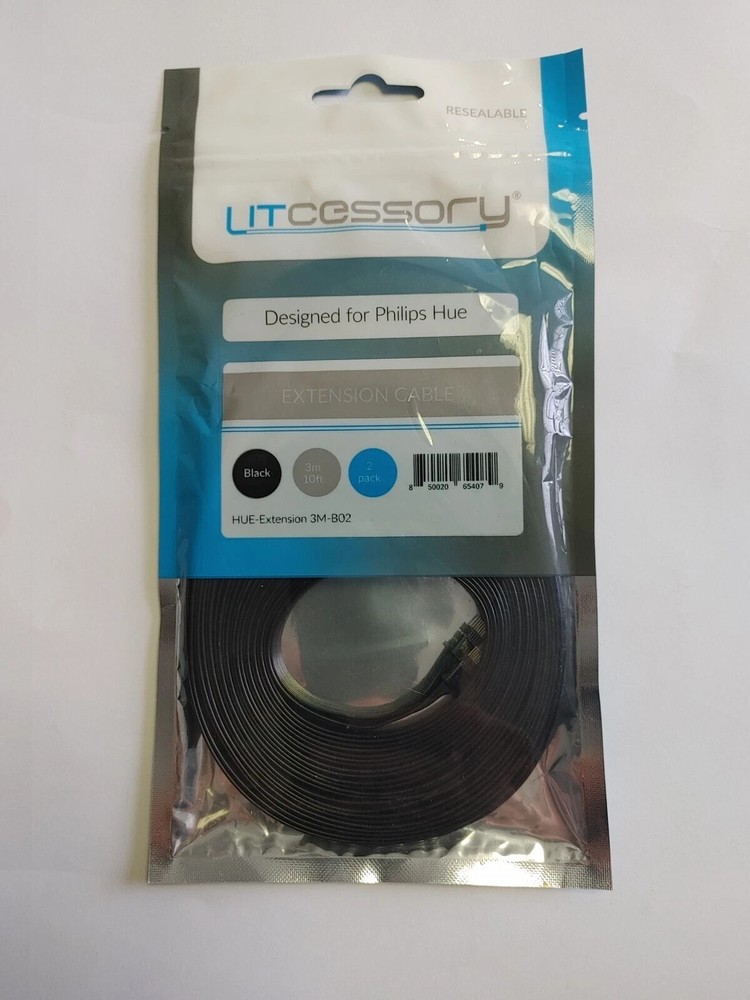 Litcessory Extension Cable Designed For Philips Hue Lightstrip Plus 3M-B02 10ft