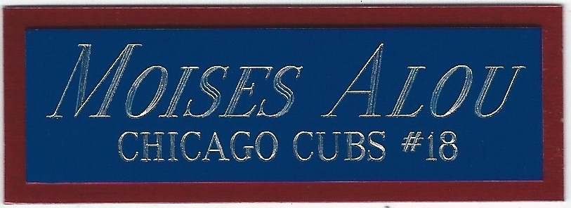 MOISES ALOU NAMEPLATE FOR AUTOGRAPHED Signed Baseball Display CUBE CASE