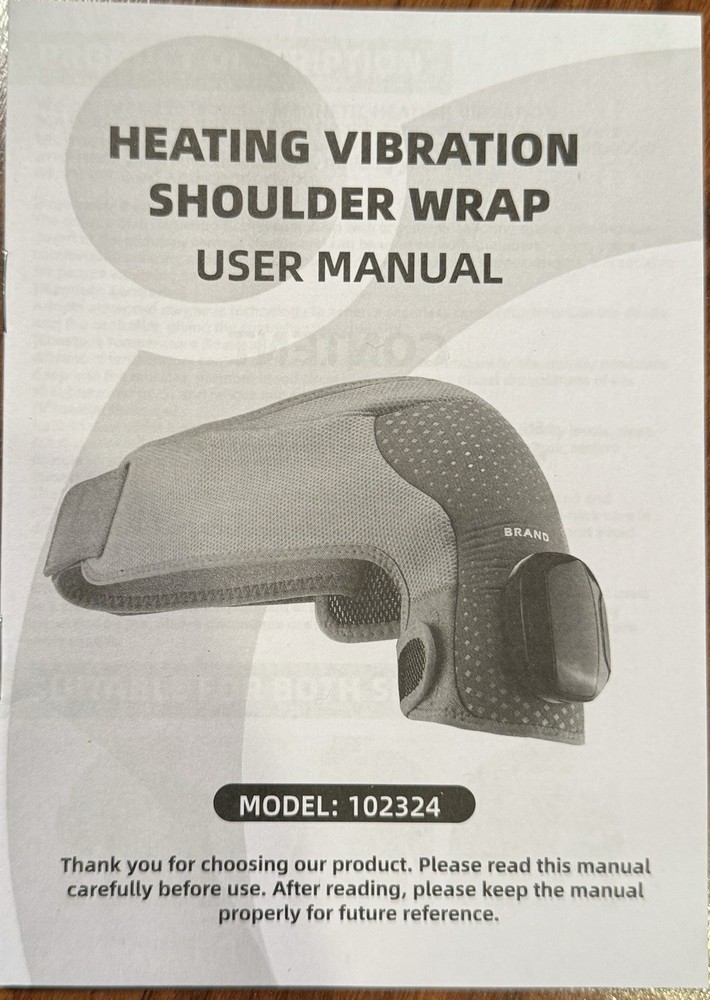 NEW NEVER USED HEATING VIBRATION SHOULDER WRAP GF
