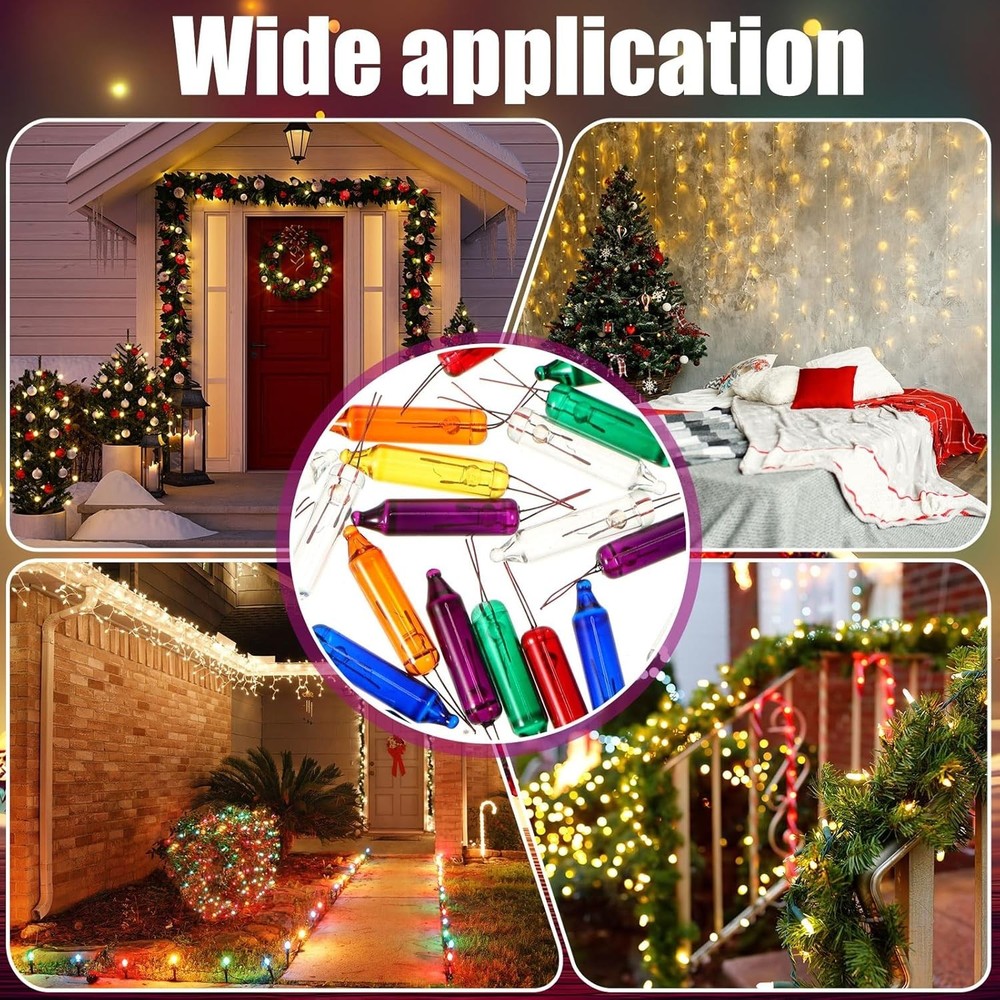 200 Count Mini Incandescent Christmas String Lights 2.5V Replacement Bulbs