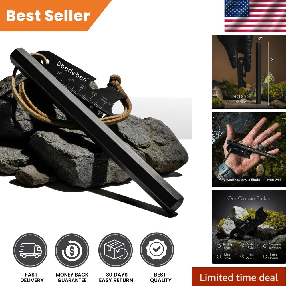 Dependable Ferro Rod Fire Starter - Compact Design with Multi-Function Striker