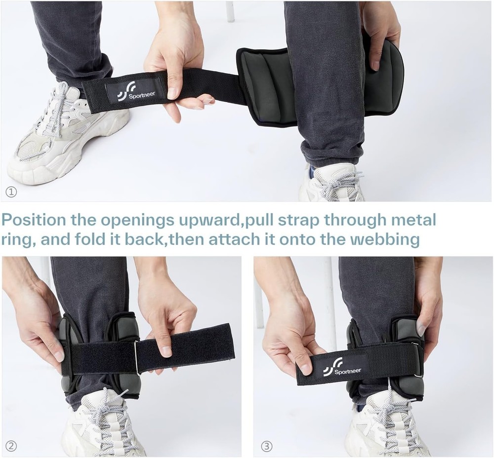 Adjustable Ankle Weights Set with Removable Sandbags for Home Workouts