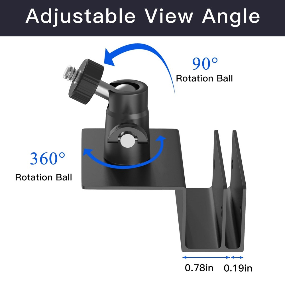 2Pack Gutter Mount Compatible with eufy Security SoloCam S220/C210, Black