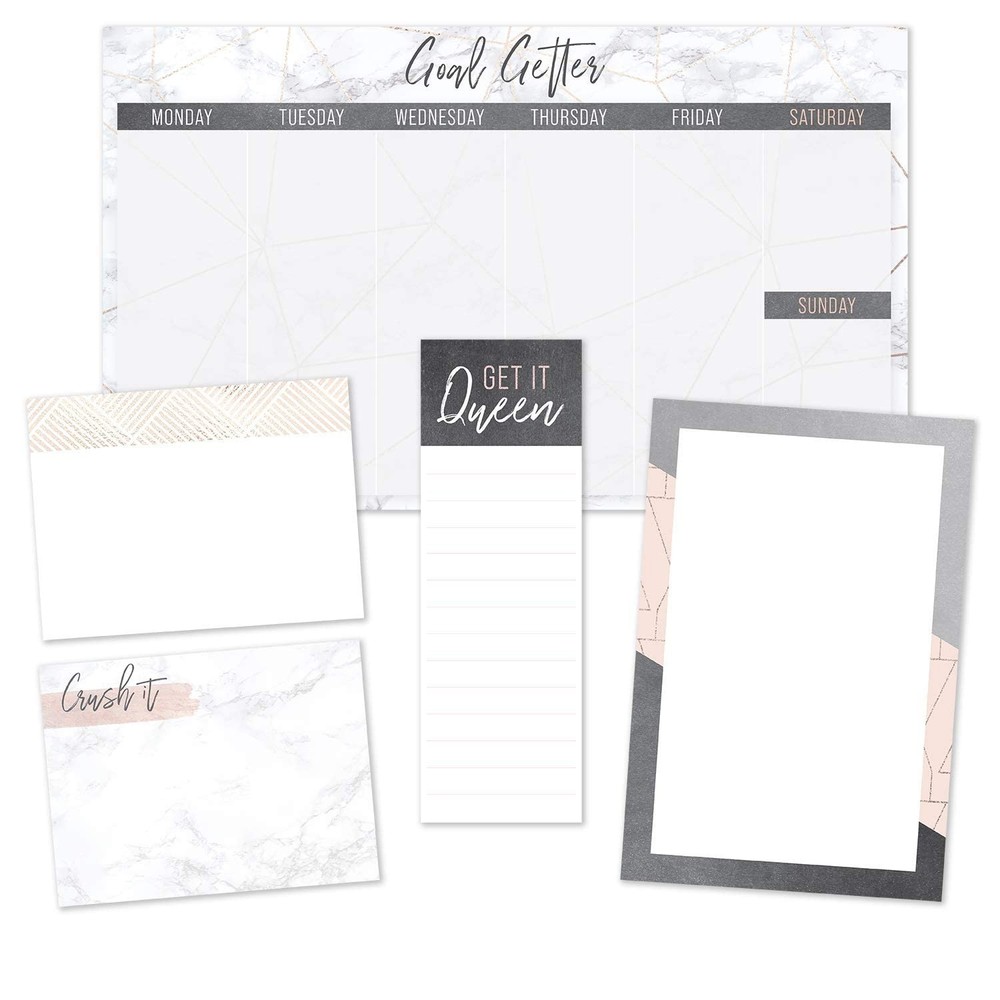 Faux Marble and Blush Sticky Note Ensemble Set/Modern and Chic Repositionable...