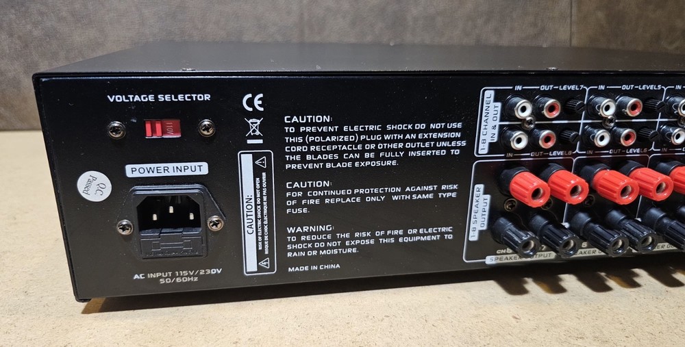 Pyle PT8050CH 8 Channel Audio Source Mixer Amplifier System -Missing BT Antenna-