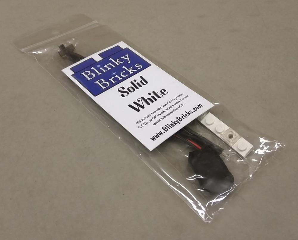 Blinky Bricks Solid White Dual LED Light Assembly NEW! 1x6 Plate Clear Slopes