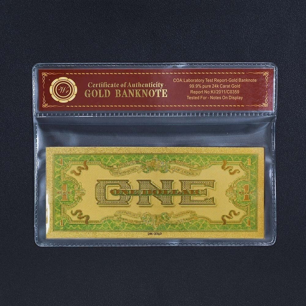 1928 $1 One Dollar Bill Gold Certificate Banknote with bag and Certificate