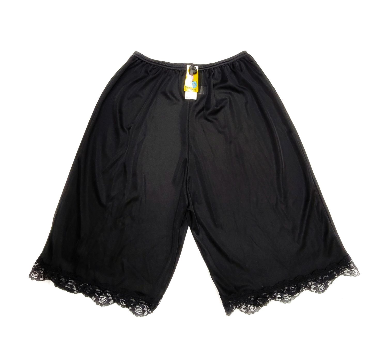 3 Pack Lady Lace Trim Satin Nylon Classic Half Slip Shorts Bloomer Pettipants