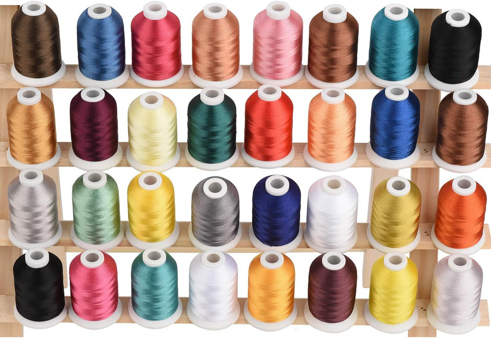 32 Spools Polyester Embroidery Machine Thread Kit 500M Each Assorted Colors