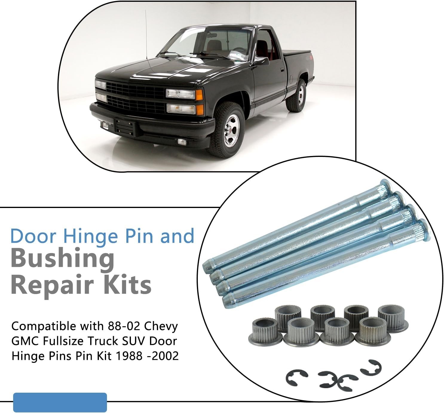 “Door Hinge Pin Bushing Repair Kit for Chevy GMC 1500 2500 3500 Tahoe Suburban”