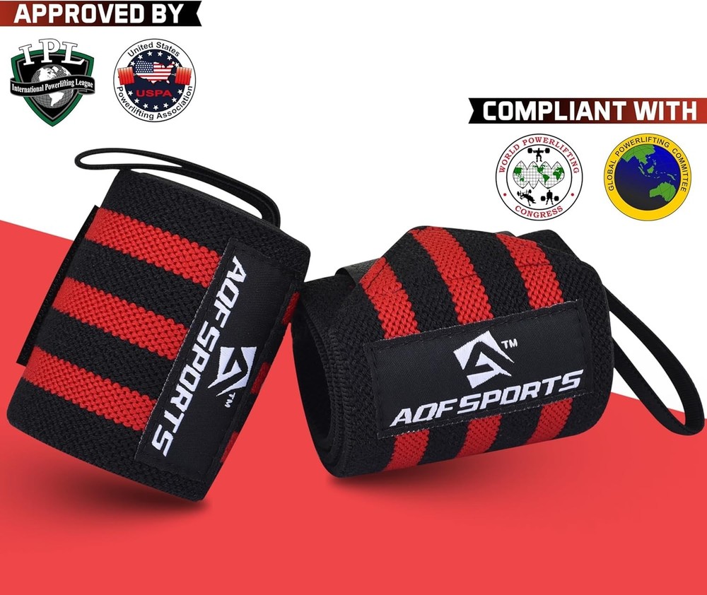 18" Adjustable Weightlifting Wrist Wraps with Thumb Loop for Ultimate Support