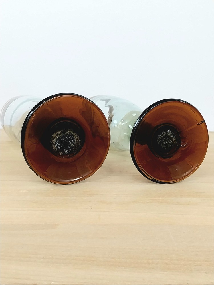 Rustic Hand-Blown Glass Champagne Flutes