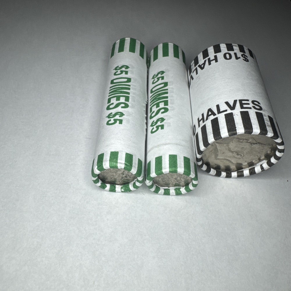 UNOPENED Silver Hunter Bundle – 2 Dime Rolls + 1 Half Dollar Roll – Unsearched