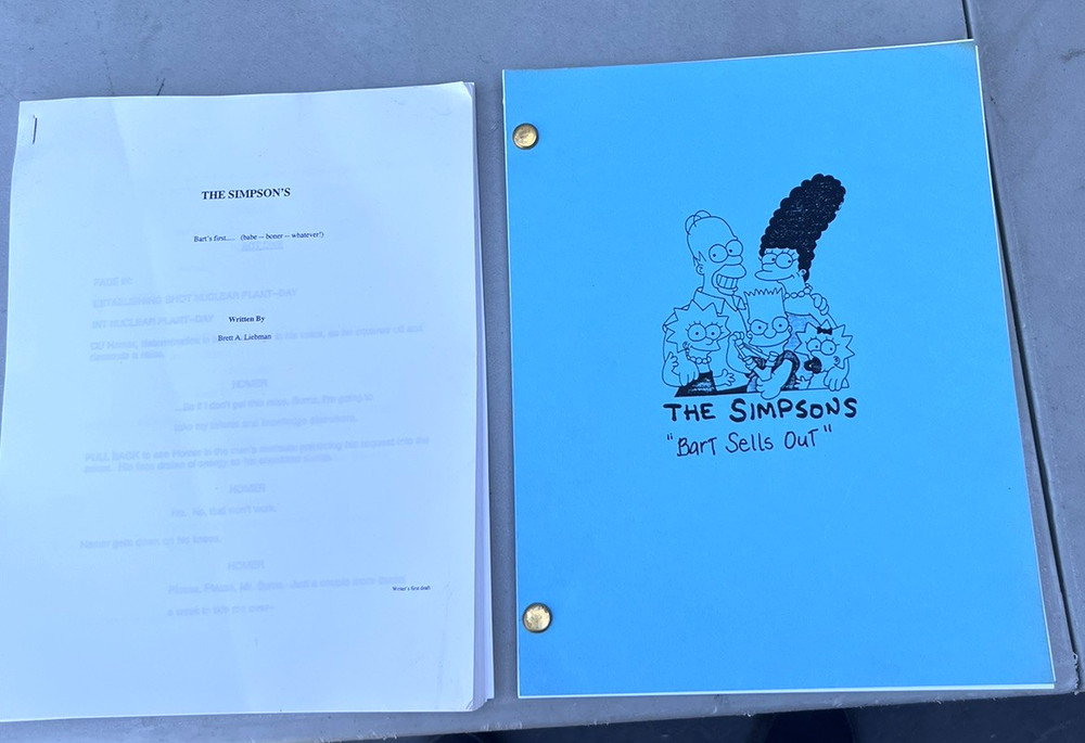 The Simpons Series Spec Unproduced Script Lot Bart Sells Out & First Girlfriend