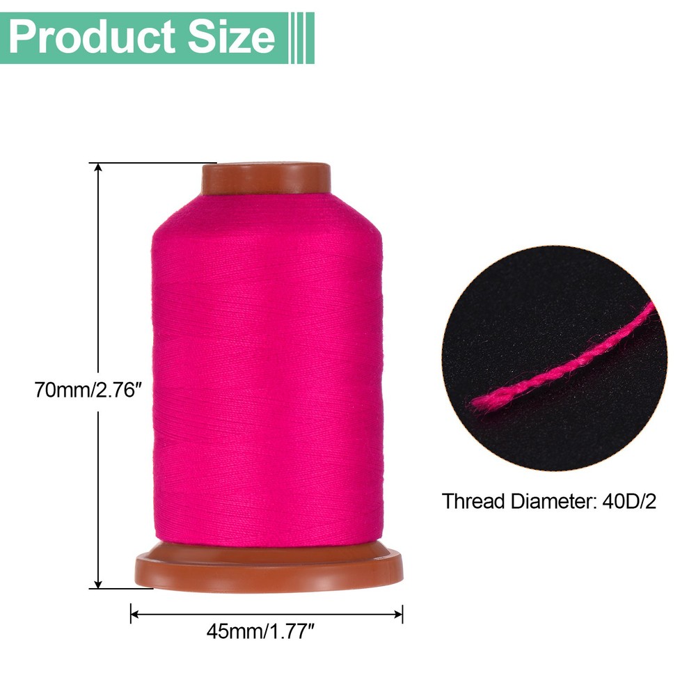 40D/2 Sewing Thread 1100 Yards Polyester Hand Sewing String Neon Pink