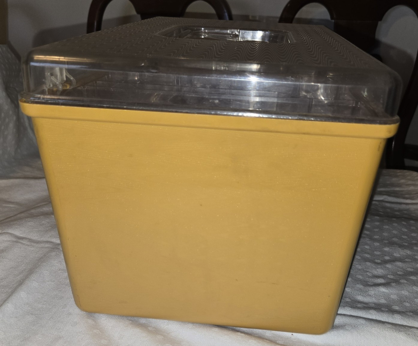 Wilson Wil-Hold Mustard Yellow Sewing Organizer, retro look, with Sewing Notions