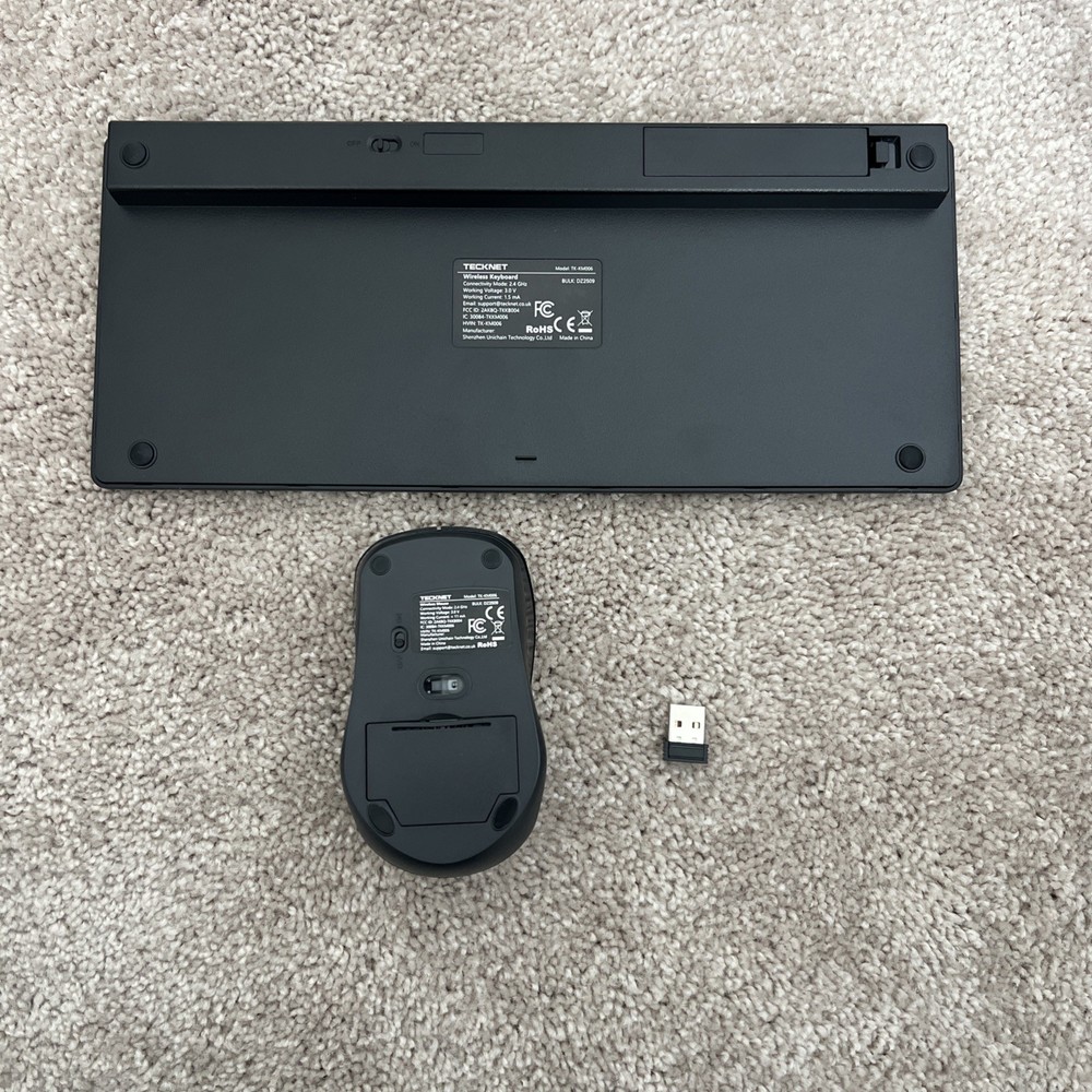 Wireless Keyboard and Mouse Combo, Full-Sized Wireless Keyboard and Adjustable