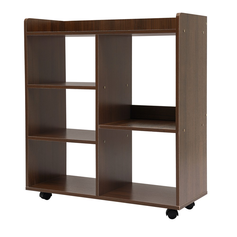 Filing Cabinet, Storage Shelf, Mobile Printer Stand,high-quality MDF,Dark Walnut
