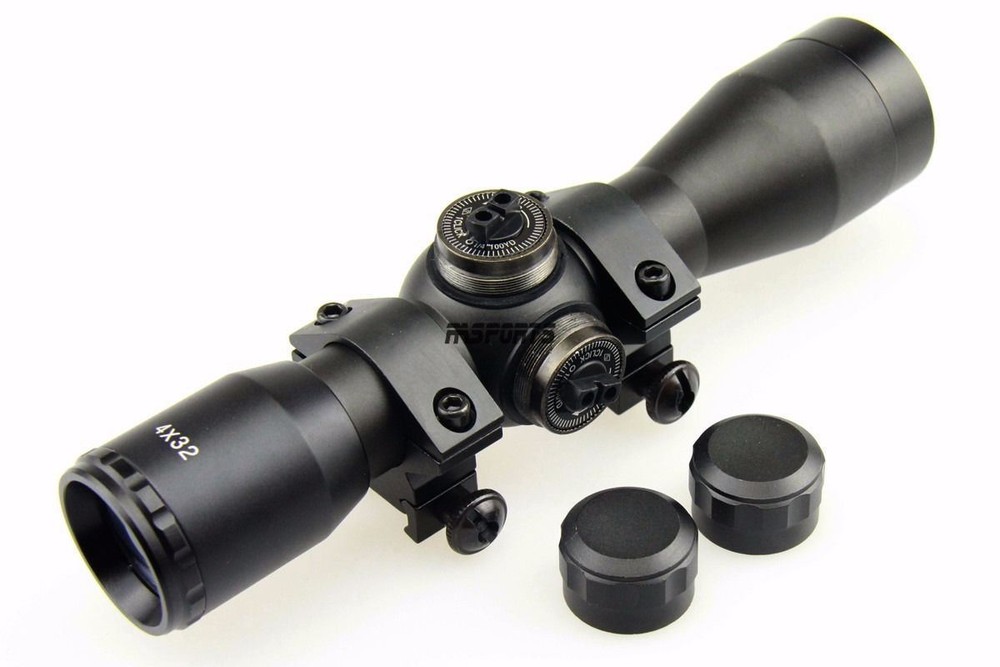 Tactical 4X32 Compact RANGEFINDER .223 .308 Scope /w Rings
