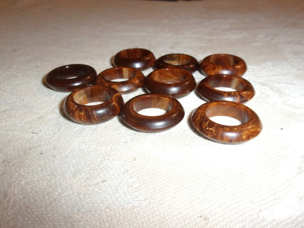 Vintage bakelite ring size 5 small Brown NOS