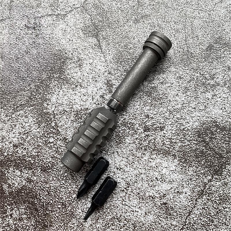 Titanium Pocket Screwdriver Portable EDC Multi Tools Phillips Flat Bit Riding