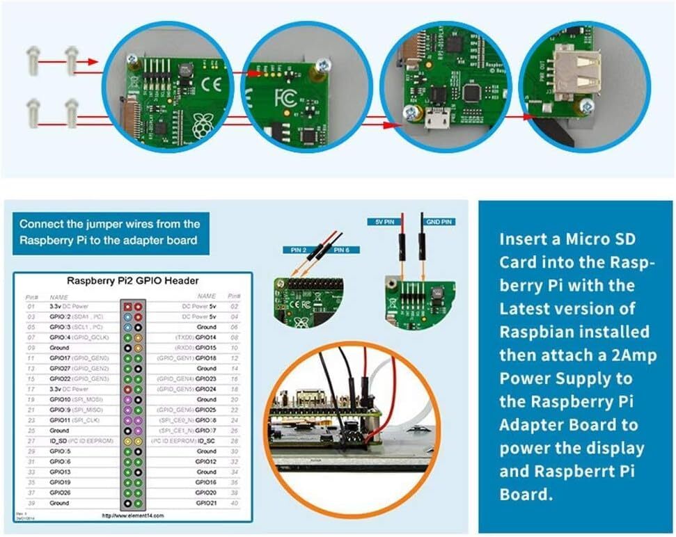 Raspberry Pi 7-Inch touch display screen for Raspberry Pi single board SC0880