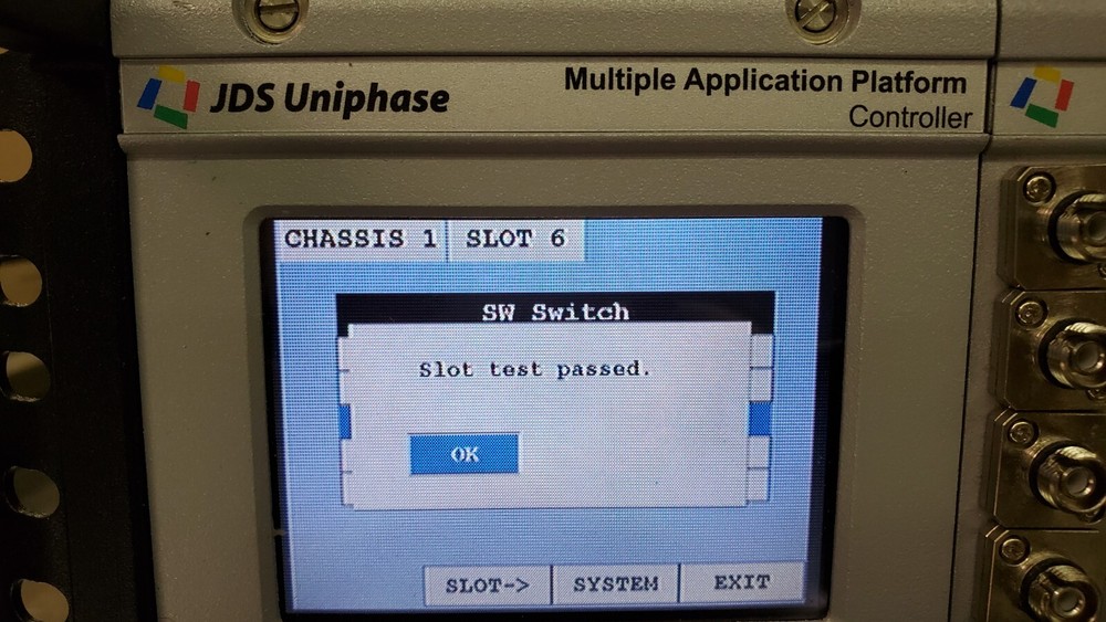 JDS Uniphase MAP+1111110 MAP Chassis / Mainframe & Controller With (7) Modules