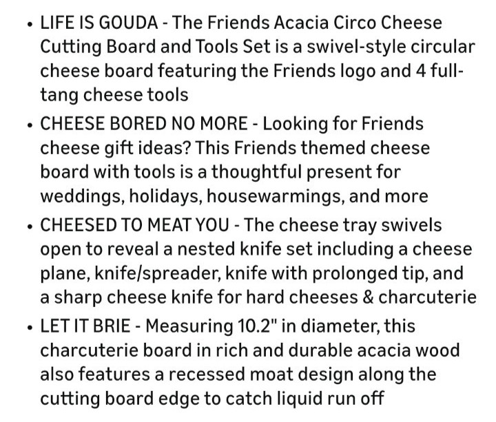 Friends Acacia Circo Cheeseboard New