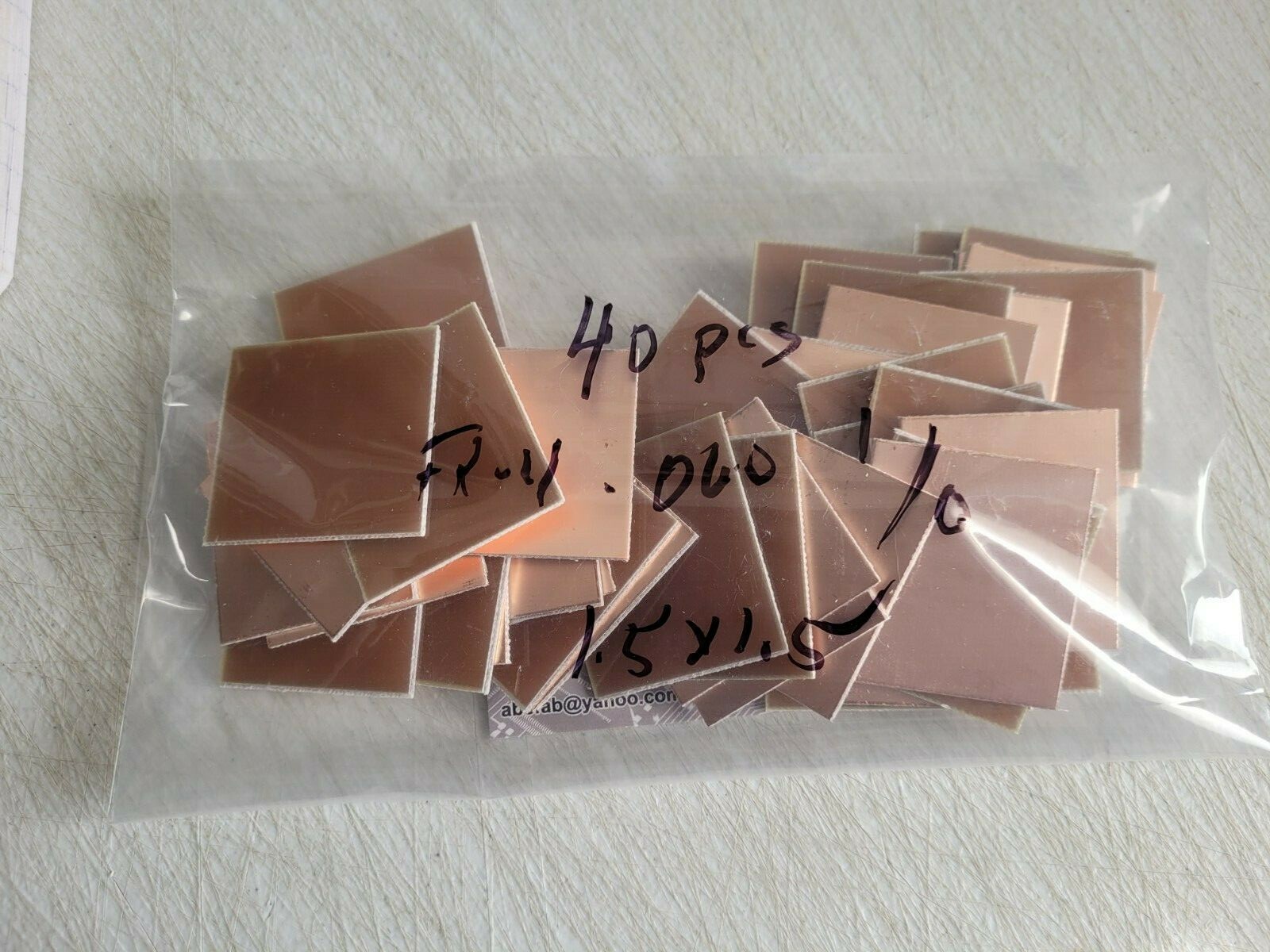 40 pcs  Single Sided Copper Clad Circuit Board Laminate PCB   FR-4  .060. 1 oz.