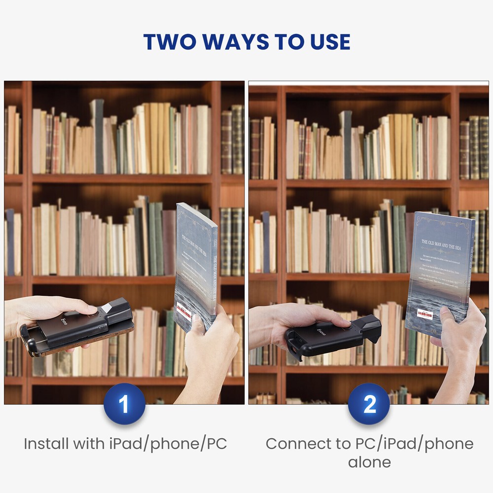 2D Back Clip Bluetooth Barcode Scanner, 3000mAh Battery,Wireless QR Code Scanner