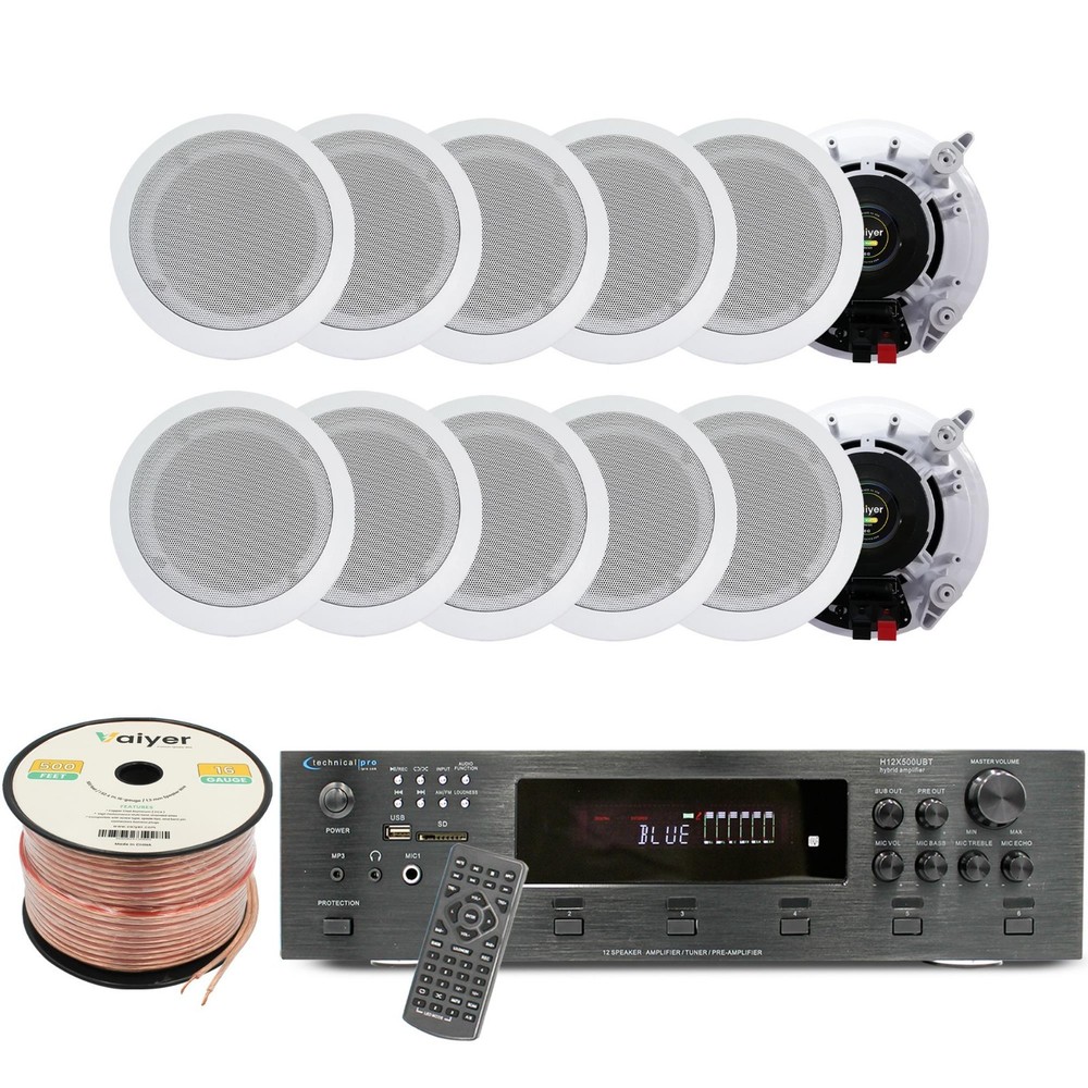 Home Kit Theater Speakers  in-Wall Ceiling Bluetooth Amplifier System Wireless