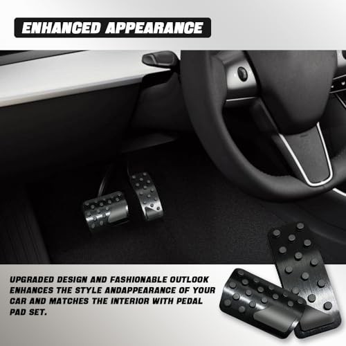 2PCS Brake Foot Pedals, Aluminum Brake Kits, Foot Pedal Pad Replacement, Black