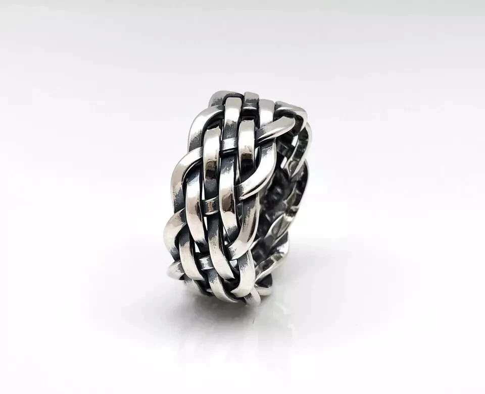 Braid Celtic Ring 925 Sterling Silver Ring Handmade Stacking Anxiety Band Rings