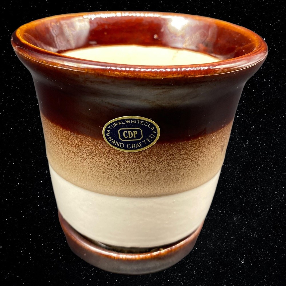 Hand Crafted CPD Natural White Clay Art Pottery Small Planter 4”T 4”W