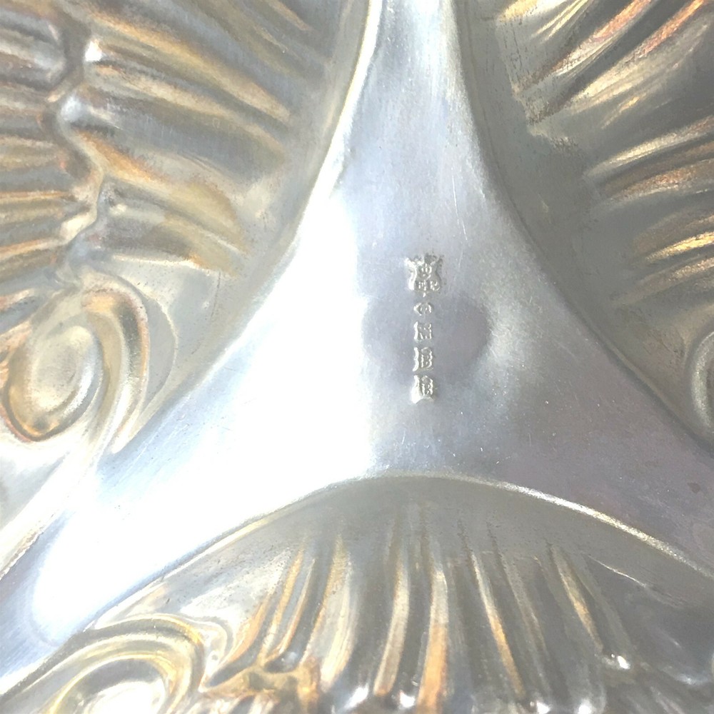 Lovely Silverplate Three Compartment Handled Divided Serving Dish