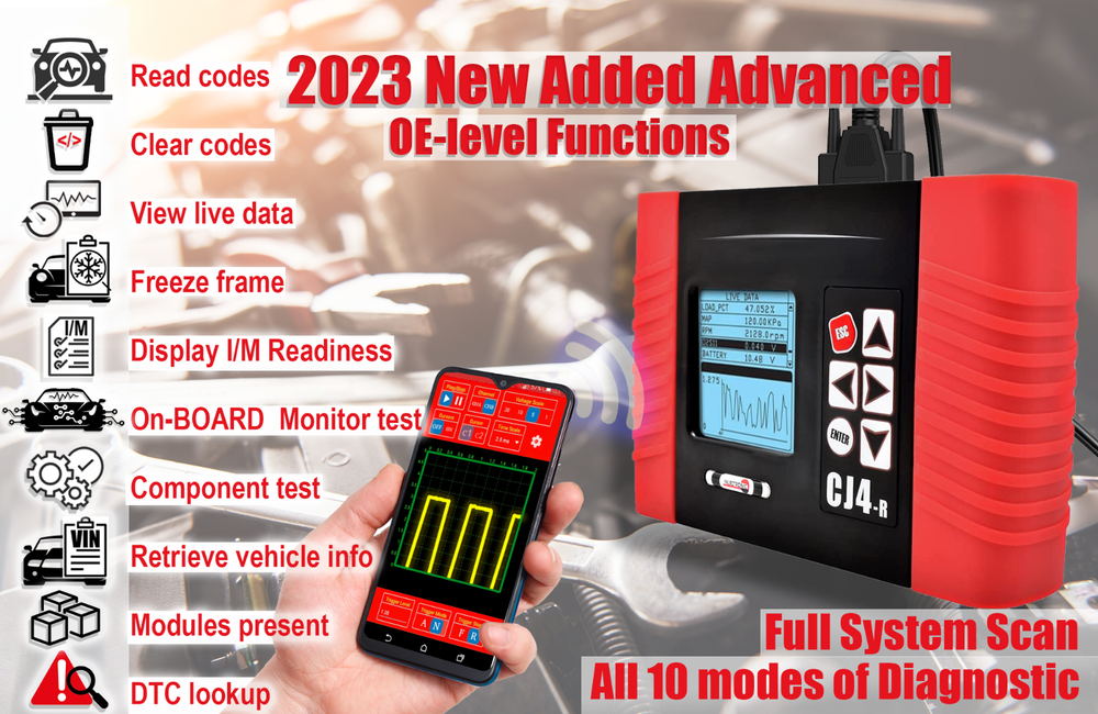 INJECTRONIC CJ4R OBD2 All System Diagnostics Oscilloscope 40+ service functions