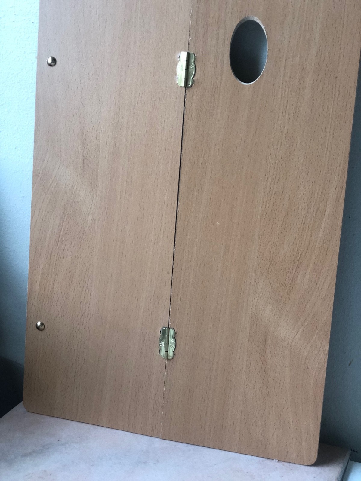 Foldable Wooden Oil Painting Artist Palette, Hinged, Travel Art Palette