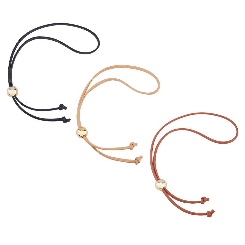 3pcs Detachable PU Leather Drawstring Pull String Purse Strap with Plastic